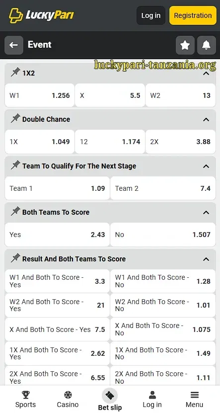 LuckiPari Match betting markets